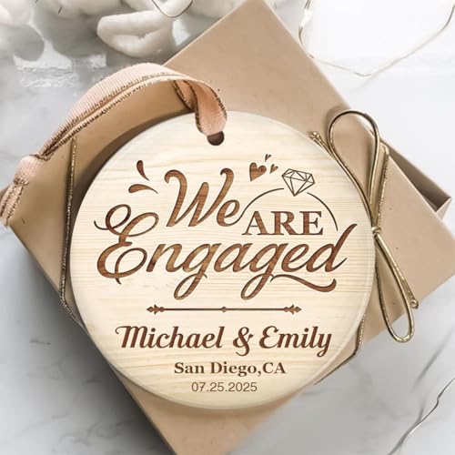 Personalized Location Map Ornament – Custom Engaged Couple Gift, Unique First Meeting Memory Ceramic Keepsake - Image 2