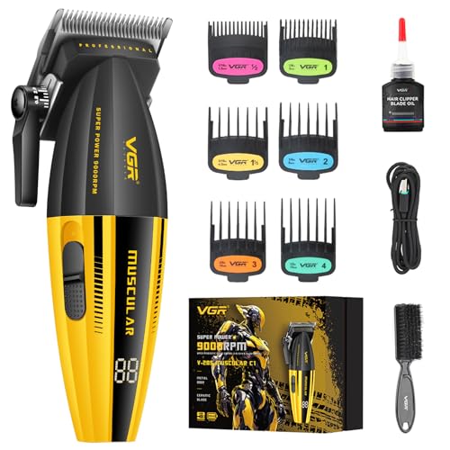 Image of VGR 285 Fresh Fade Hair Clippers for Men, 9000RPM Professional Barber Clippers for Hair Cutting, Cordless Small Hair Trimmer Lightweight Versatile Barber Kit with 6 Magnetic Guide Combs, LED Display