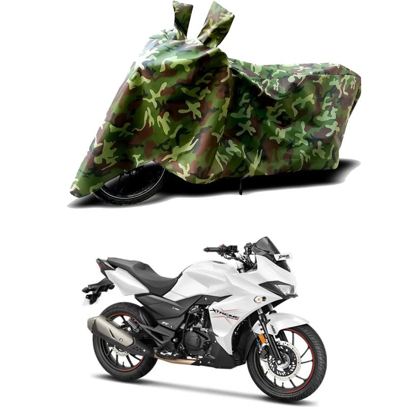 Image of 100% Water Resistant Full Bike Scooty Two Wheeler Body Cover Compatible for Hero Xtreme 200S /UV-Rays /Heat Protection /Birds Dropping /Scratchproof /Dust Proof /Waterproof /All Varient[Green MJ]