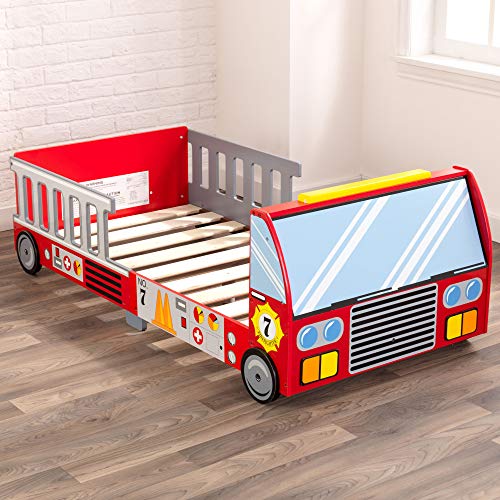 Kidkraft Fire Truck Wooden Toddler Bed With Guard Rails, Children's Furniture - Red, Gift For Ages 15 Mo+, 59.2 X 28.8 X 21 #TOP4