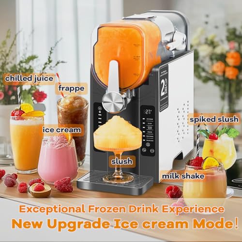 Slushie Machine for Home - 88oz No Ice Needed Frozen Drink & Slushy Maker with Auto-Clean, 6 Preset Programs (Margaritas, Frappés and More) & LED One-Touch 12h Reservation for Summer Party