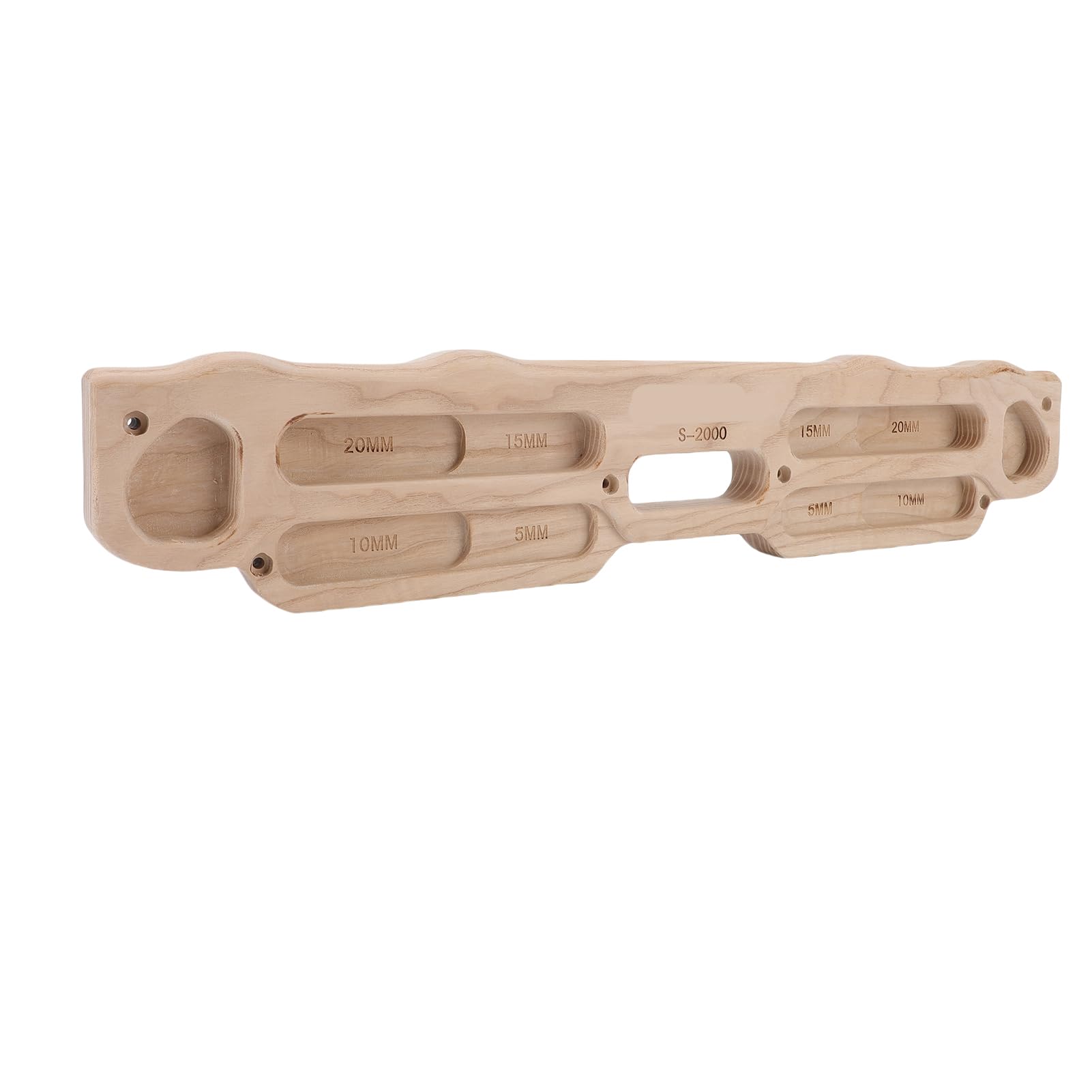 Cocoarm Drewniana Tablica Wspinaczkowa Podstrunnica Wspinaczkowa z Drewna Jesionowego 55 X 10 X 5 Cm Zaokrąglone Krawędzie Zestaw Montażowy do Domowej Siłowni Bouldering Podciąganie Grip i Trening
