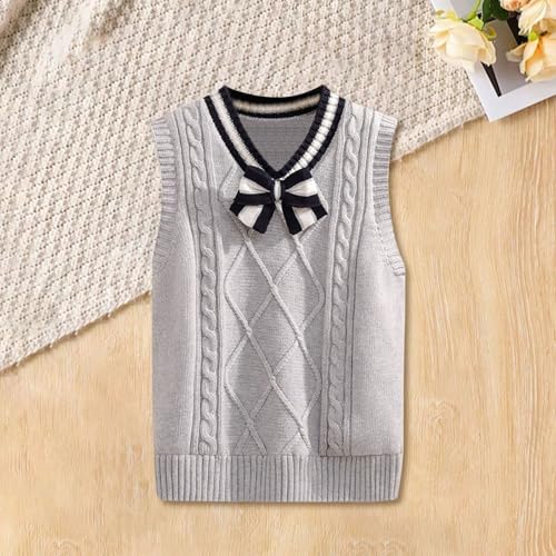 Girls Boys Preppy Sweater Vest V Neck Knit Sweater Teen Girls School Uniform Vest Warm Sleeveless Jacket Pullover Waistcoat4
