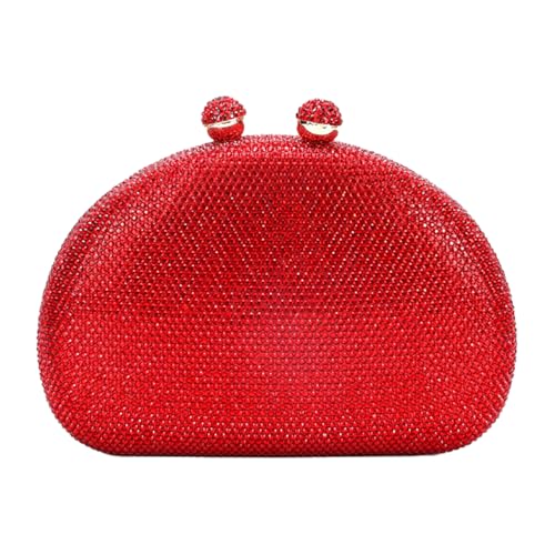 Image of UMREN Women Sparkly Rhinestone Evening Bag Crystal Clutch Purses Glitter Shell Shaped Handbag Wedding Prom Shoulder Bag