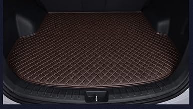 7D Luxury Car Trunk Mat for BYD Seal (All Variant) | Dicky Boot Mat | Car Accessories Interior Care | Custom Fitted car Boot/Dicky Mat (Coffee with Biege Thread)