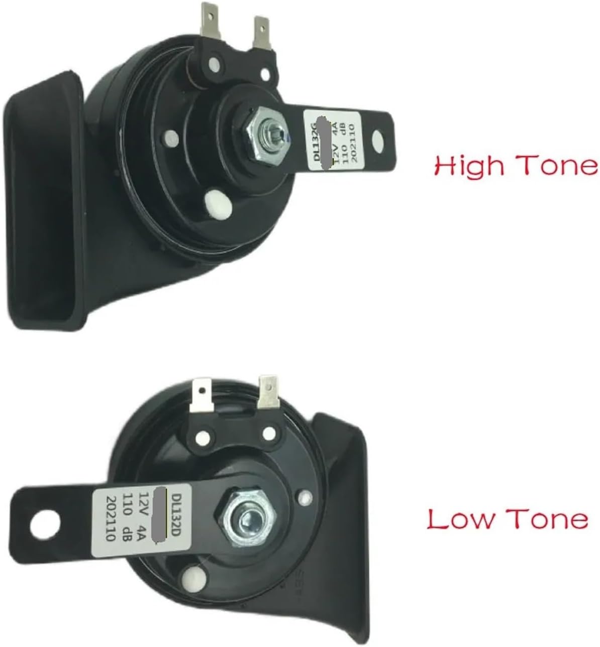 New 12V Waterproof Snail Horn 110-125db High/Low Tone Universal Fit For Car Truck Motorcycle