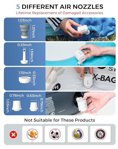 Image of FLEXTAILGEAR Portable Air Pump for Inflatables, 2.82oz Classic Tiny Air Pump, Rechargeable Electric Air Pump to Inflate Deflate for Camping Gear Pool Floats Air Mattress