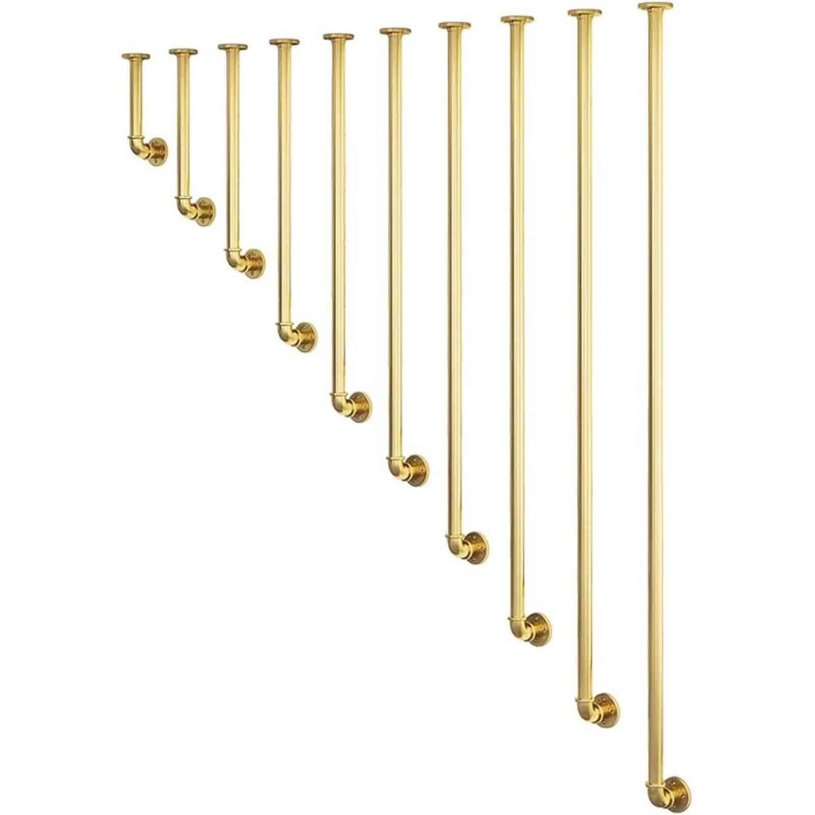 Treppenhandlaufgeländer - Seitlich montierte Treppenbaluster aus Metall, sicheres, rutschfestes Geländer mit Wandhalterungen und Metallschrauben für Innen- oder Außentreppen (155 cm)