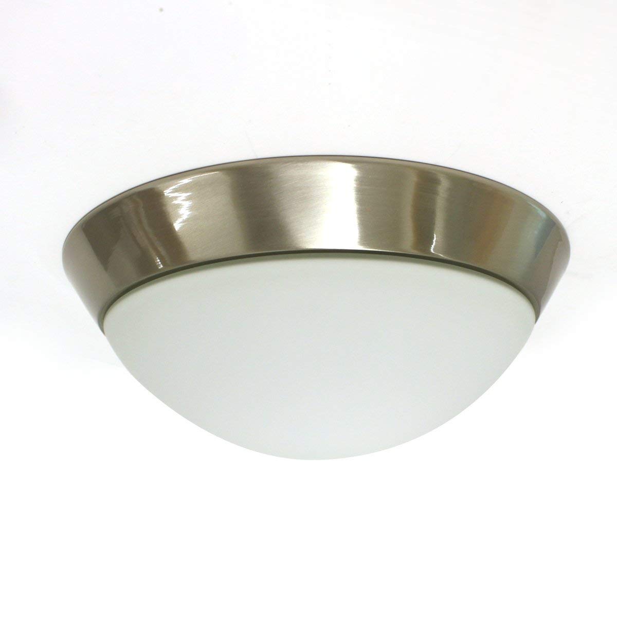 LUX de lámpara LED exterior lámpara Dodo IP44 230 V Lámpara de techo lámpara de baño redonda (Cristal Capacidad E27 ø32 cm Terraza níquel baño piso – Lámpara de techo