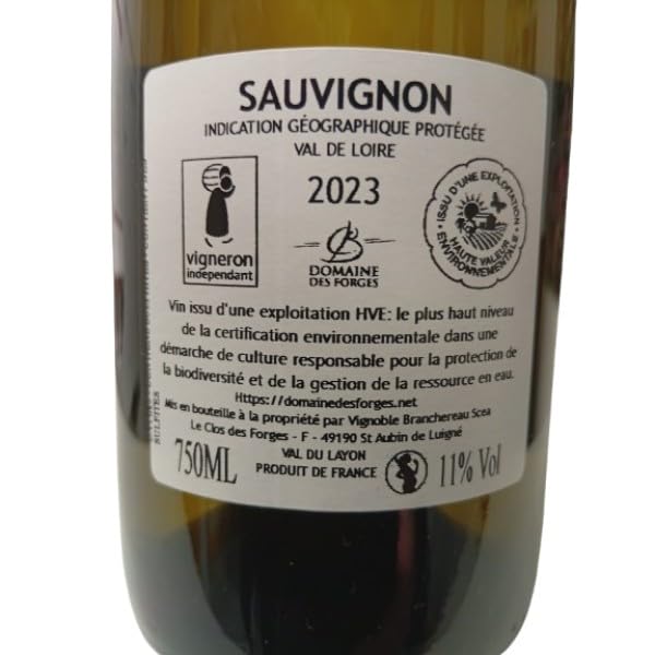 Sauvignon Val du Layon "Domaine des forges" 2023, Weißwein trockener, 6 x 75cl.