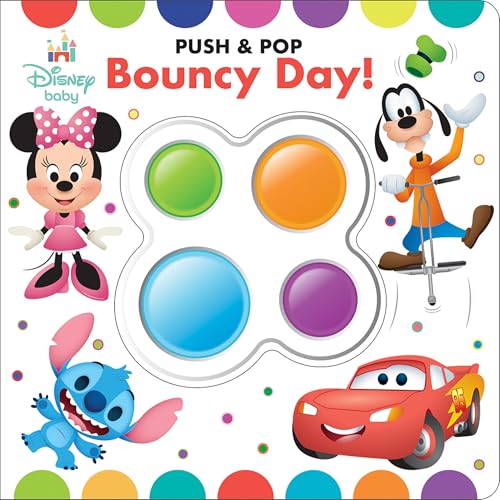 Image of Disney Baby Mickey, Minnie Mouse, Cars, Stitch, and More! - Bouncy Day! Push & Pop - Tactile Fidget Toy Play - PI Kids