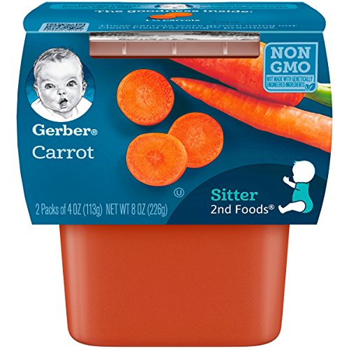Gerber 2nd Foods Carrot Pureed Baby Food, 4 Ounce Tubs, 2 Count (Pack of 8) - //coolthings.us
