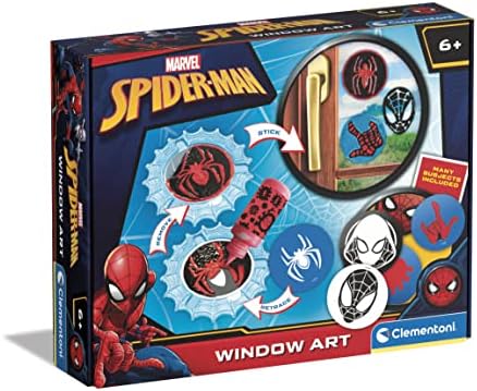 Clementoni Window Art attaccastacca Spiderman, Set per Creare Decorazioni adesive per superfici, Stickers Marvel, Gioco Creativo Bambino 6 Anni, Made in Italy, Multicolore, Medio, 18703