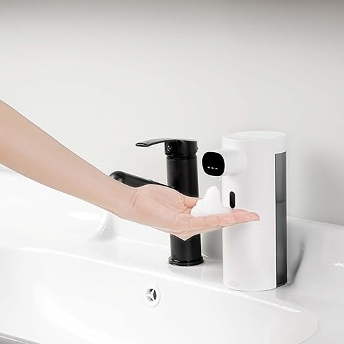 Miniatura 4 de Dispensador automático de jabón sin contacto, dispensador de jabón espumoso de 10.1 fl oz, dispensador recargable por USB, eléctrico de 3 niveles