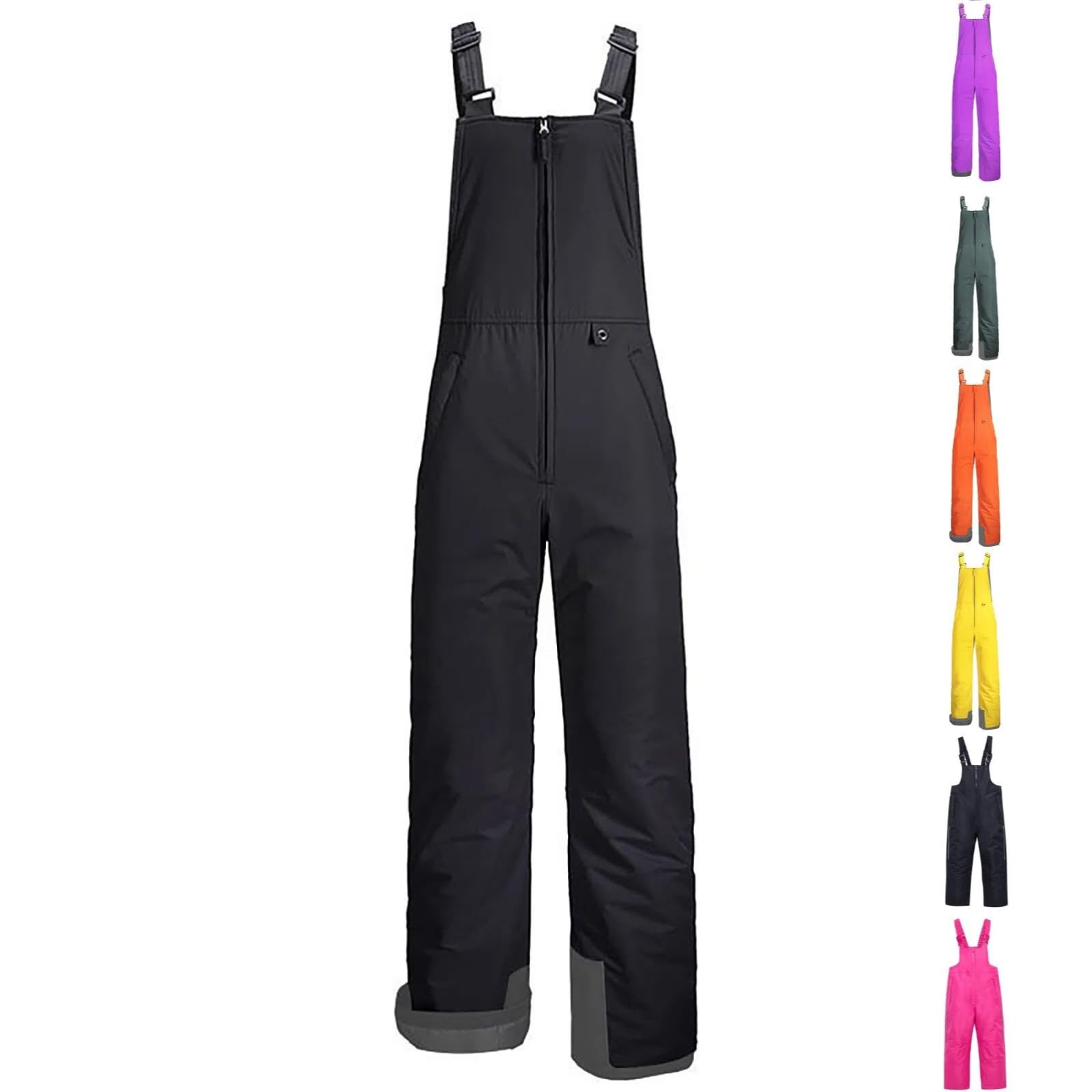 Pantalon de ski imperméable unisexe pour garçons et filles - Pantalon de neige épais et chaud à fermeture éclair - Pantalon de neige décontracté pour enfants - Salopette thermique avec
