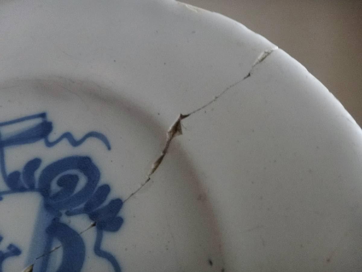 1670年頃 デルフト リムプレート ライデンの紋章 )オランダ