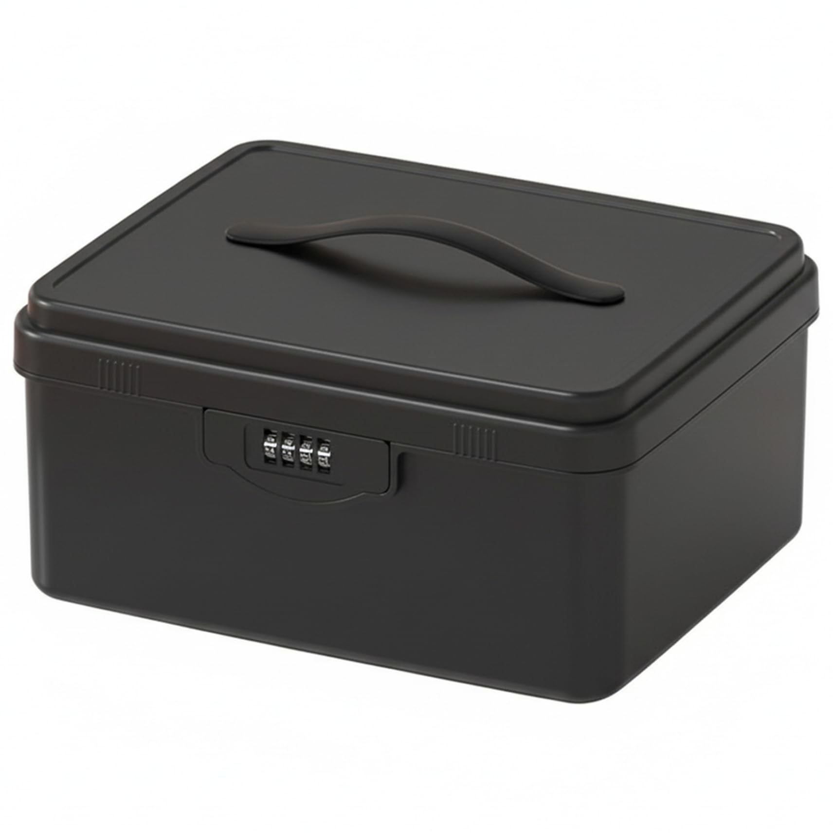 Nukinp Lockable Storage Box, Storage Box With Lock - Lockbox With Handle, 4-digit Combination Lock For Valuables, Documents & Medications