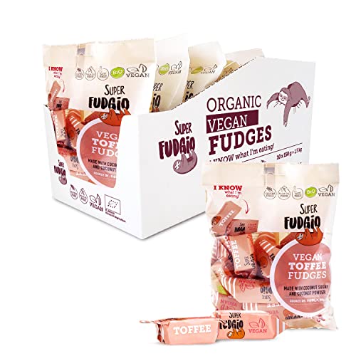 SUPER FUDGiO Bio-Organic - Kuhbonbon Vegan und Glutenfrei - Toffee - mit Bio Kokosmilch und Bio Kokosnusszucker - ohne Palmöl | 10 X 150g Multipack Cover