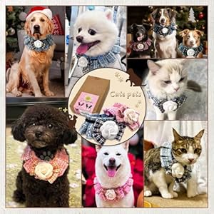 Tweed Ruffles Collar, Christmas Dog & Cat Bandanas, Pet Scarf for Birthday Gift, Premium Durable Fabric Holiday Costume for Small Medium & Large Dogs (Pink & Small) Tweed Ruffles Collar Christmas Dog Cat Bandanas Pet Scarf for Birthday Gift Premium Durable Fabric Holiday Costume for Small Medium Large Dogs Pink Small