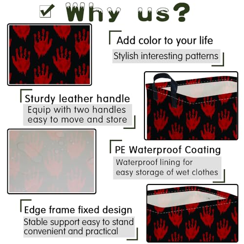 Image of Halloween Ghost thriller basket,Empty Halloween basket,Horror and thriller decor,Trick or Treat Box for Boys and Girls,Horror decor(Handprint)