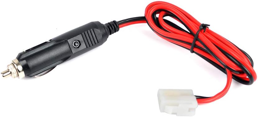 UAYESOK Transceptor móvil cargador de coche Cable de alimentación de radio de coche 12 V DC Encendedor de cigarrillos con luces LED para Kenwood