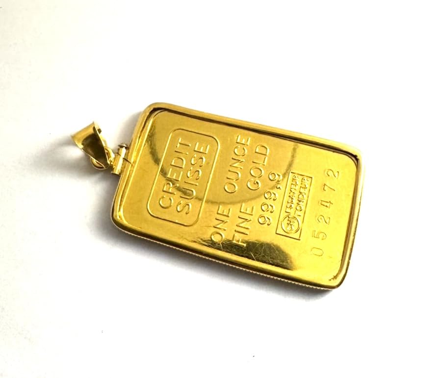 14k Yellow Gold Filled for bezel frame for 1 oz credit suisse Pamp Lady Fortuna Gold bar / 1 oz Credit Suisse /1 oz Pamp Rosa (Gold Bar Not Included)4