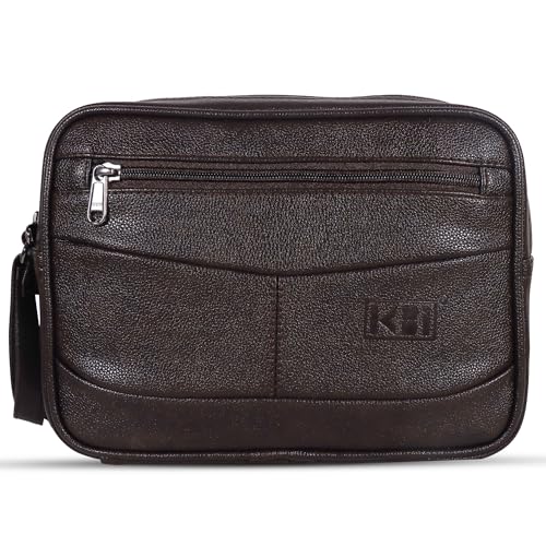 Image of kbi Mens Cash Bag Pouch Money Carrying Handling Luggage Multipurpose Travel Pouch vegan Leathe