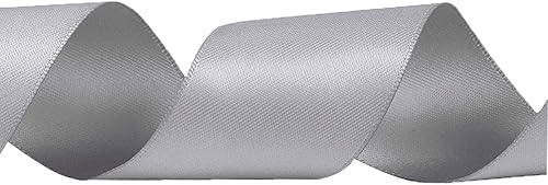 Miniatura 3 de LIUYAXI Cinta de satén plateada de doble cara de 1-12 pulgadas x 50 yardas, cintas perfectas para manualidades, envoltura de regalos, fabricación de