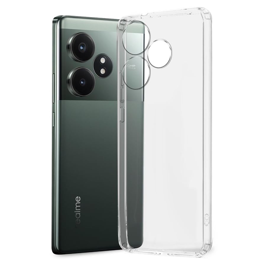 Image of Fashionury Crystal Clear Case for Realme GT 6T 5G | Yellowing Resistance | Transparent TPU Silicone | Raised Camera Lips | Slim Transparent Cover