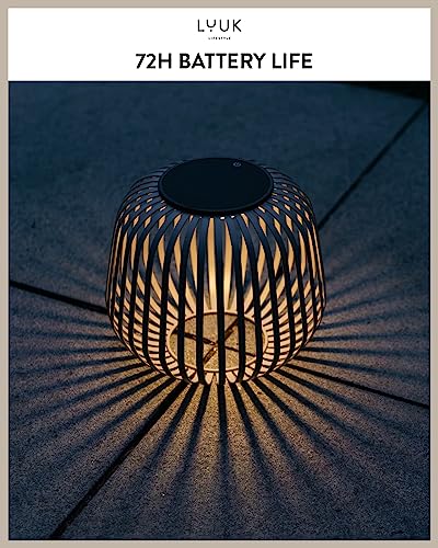 LUUK LIFESTYLE Small LED Solar lamp in Minimalist cage Design, Outdoor Table lamp with Light Effects, Fast Charging, Wireless - Image 3