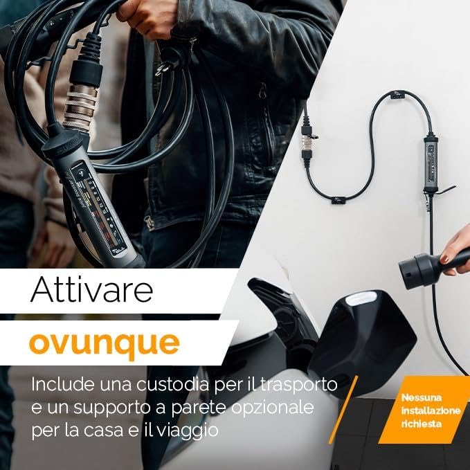 Juice Booster 3 Air Basic Set, Mobile Wallbox 11kW con App, Caricabatterie Auto Elettrica con Cavo Ricarica Auto Elettrica Tipo 2, Include Adattatore CEE16 Rosso 3 Fasi + EU Schuko