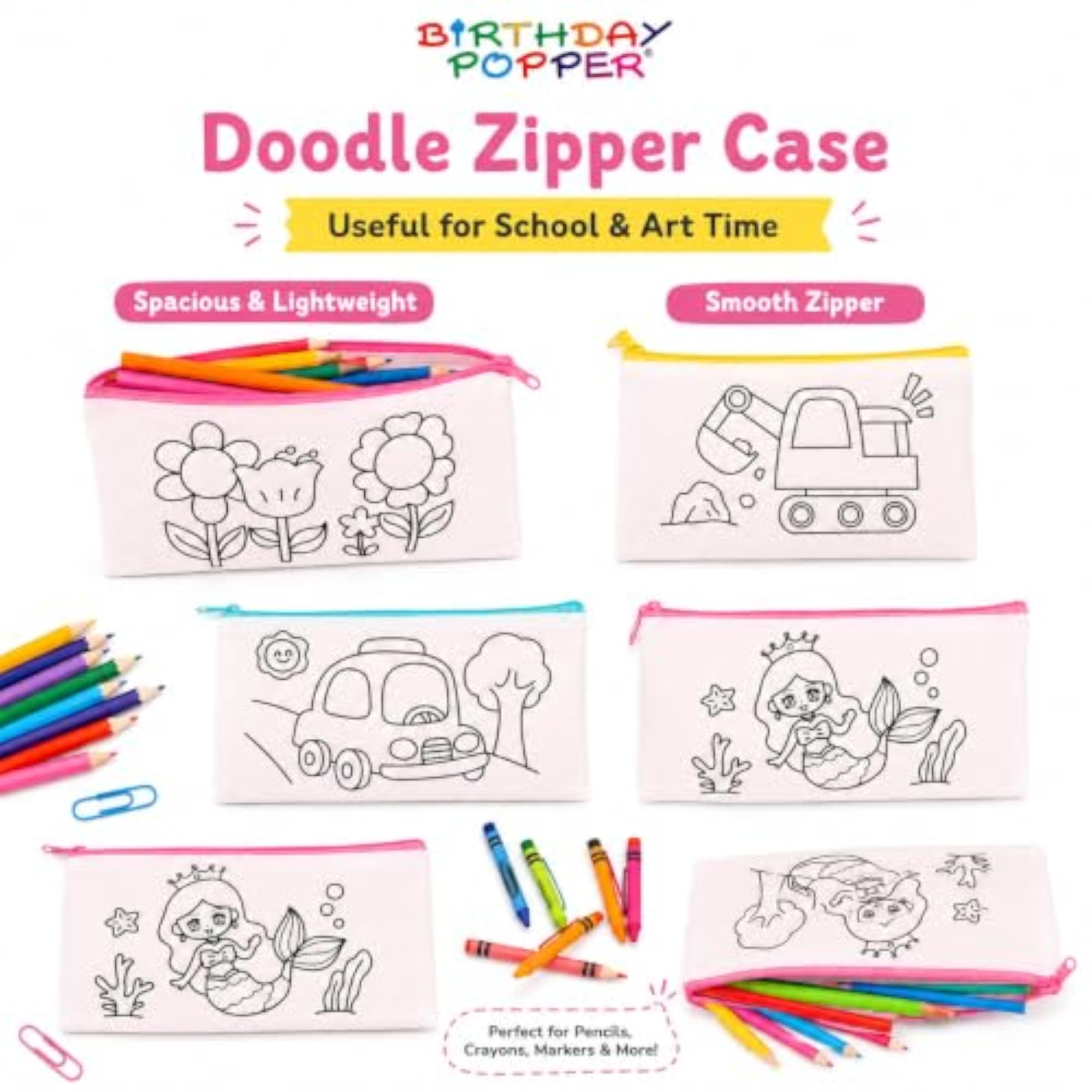 Return Gift for Kids Colour-in Pouches, Set of 20