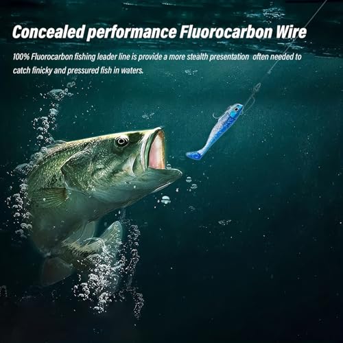 Fluorocarbon Fishing Leader Leaders Set con giratorios miniatura 6