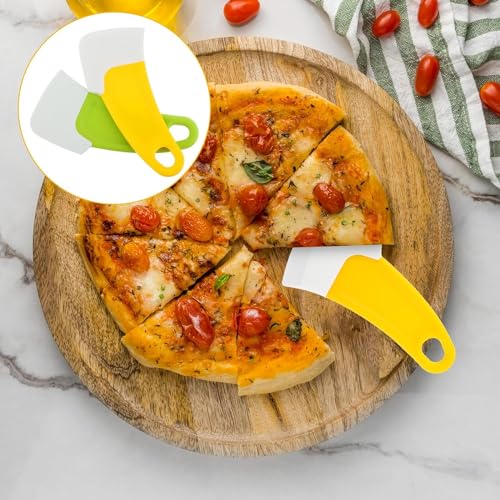 Image of 2Pcs Green and Yellow Silicone Pan Cleaning Scraper, Mabor Cleaning Bowl Scraper Dish Scraper for Kitchen Non-stick Plastic Pot Scraper Tool for Pans Pots Cooking Utensils
