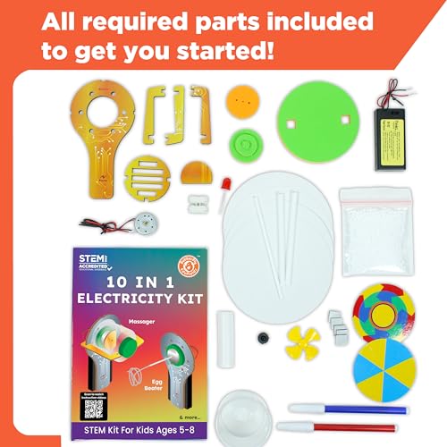 Image of Butterfly EduFields 10in1 STEM Electricity kit for Kids 5-8-12| Science Kit | 10 STEM experiments with Engineering Building Toy, motor, and science projects for boys and girls ages 5 7 8-10 8-12