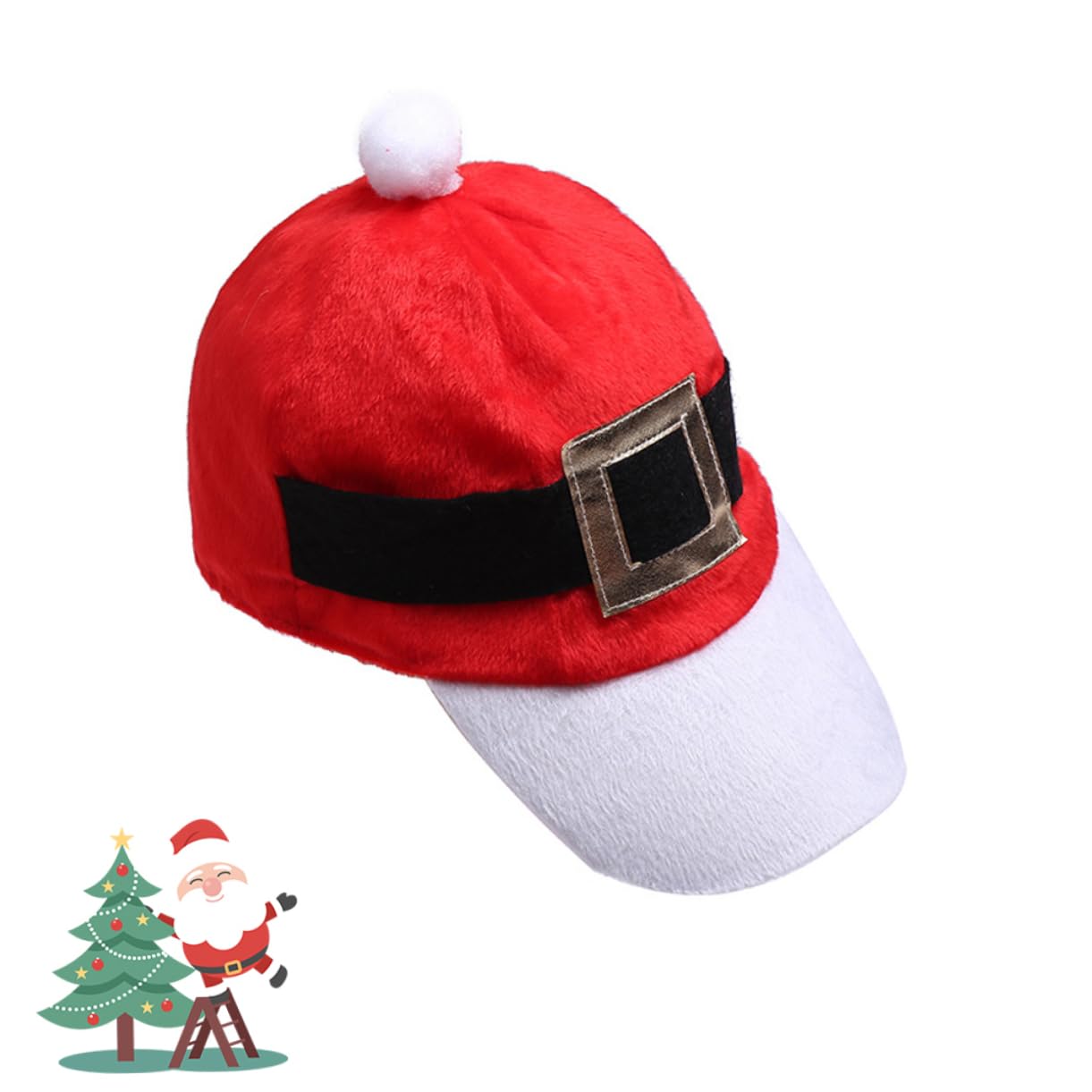 PACKOVE Weihnachtsgürtelmütze Cosplay Kostümzubehör Catering Kochmütze Weihnachts Party Hut für Erwachsene Männer Frauen Lustige Kugelkappe Festliche Mütze für Weihnachtsfeiern und Festival Partys