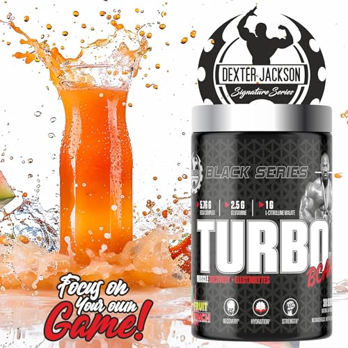 Image of Dexter Jackson Black Series Turbo BCAA - Fruit Punch Flavor | 30 Servings, 390g - Advanced Muscle Recovery Formula for Enhanced Performance
