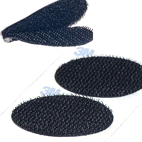 HIMRY 100mm x 12 Paires Pastille Adhésif Fixation Extrême Fort 3M Colle Adhésive, Auto Agrippant Double Face, Rond Montage Crochets et Boucles Autocollantes...