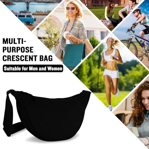 Image of Nylon Crescent Crossbody Bag for Women Purses Trendy Men,Small Travel Sling Bag Hobo