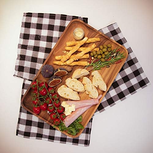 Miniatura 5 de Zassenhaus Plato de madera de acacia, 16.5 x 11 pulgadas, natural