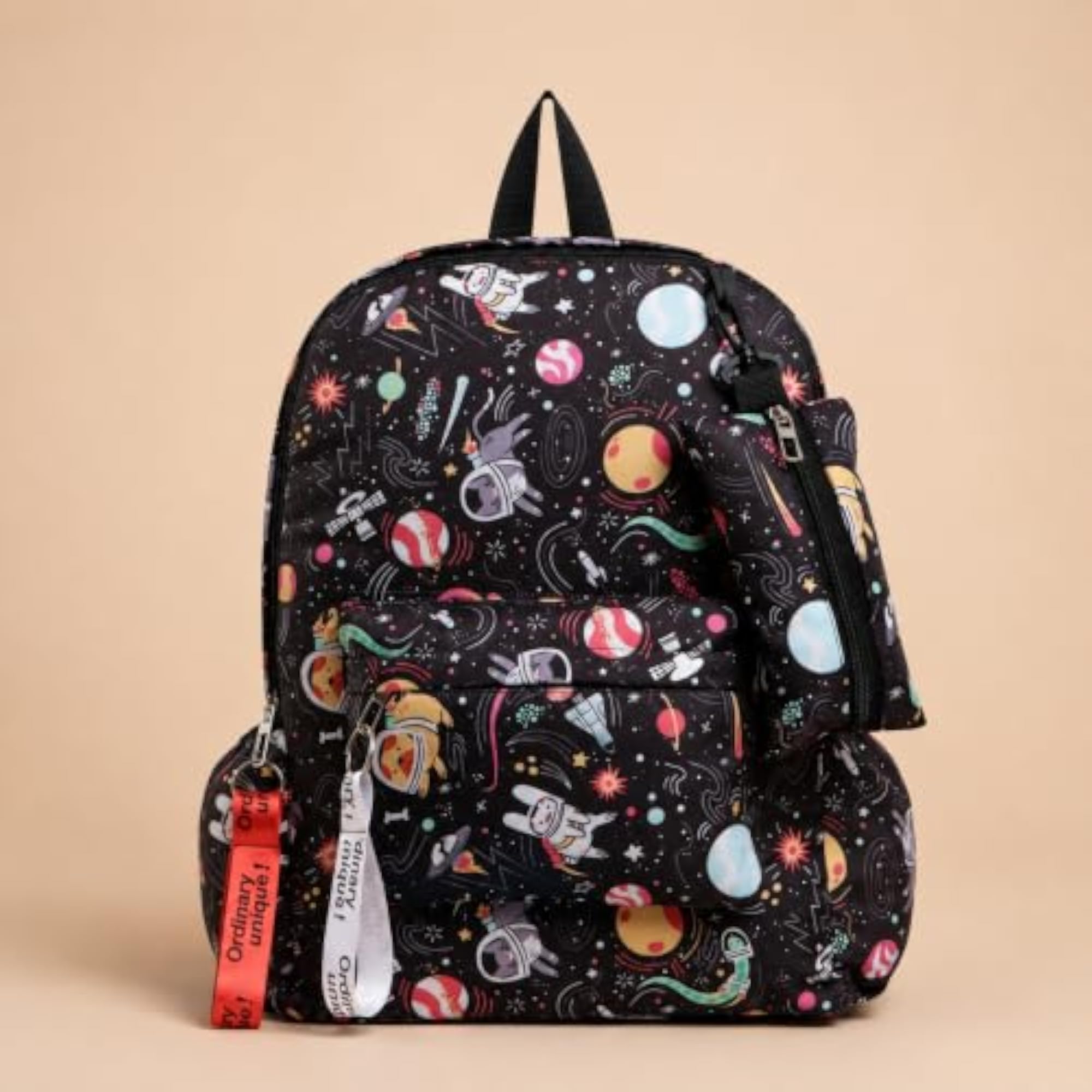 School Backpack for Teens Kids - White Camouflage Astronaut Print