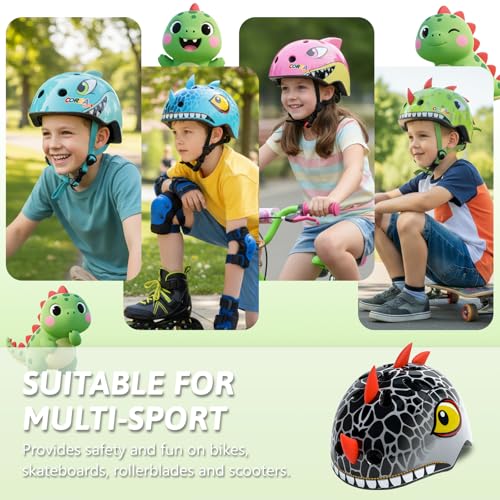 Image of Kids Toddler Bike Helmet, Adjustable and Multi-Sport for Child Boys and Girls, 2 Sizes