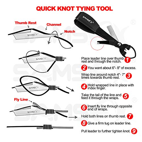 image for SAMSFX Fly Fishing Knot Tying Tools Quick Knot Tool for Fishing Hooks,