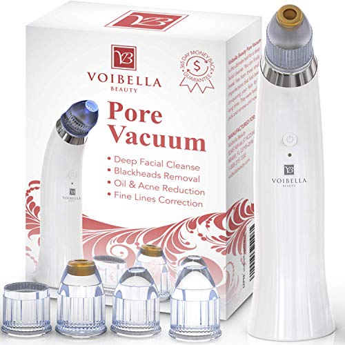 Voibella Pore Vacuum Blackhead Remover – Best Electric Comedone Extractor, Pore Cleanser Suction