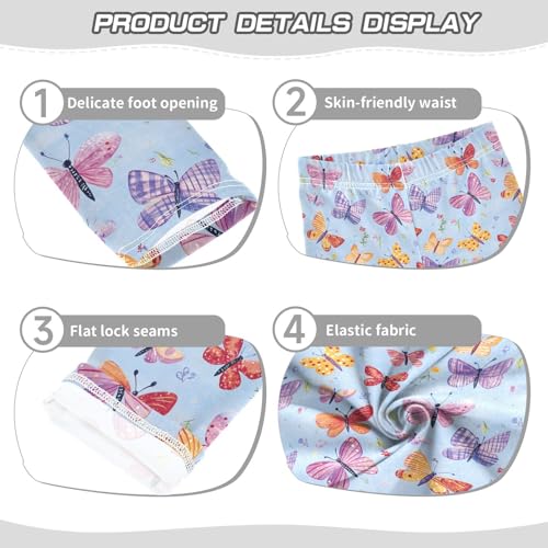 Girls Leggings Soft Toddler Ankle Length Bottoms Butterfly Kids Dance Yoga Pants 4-10 Years3