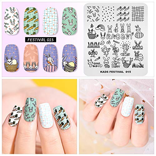 KADS Nagel-Stempelplatte – DIY Nageldesign Leicht Gemacht Mit Edelstahl-Schablone