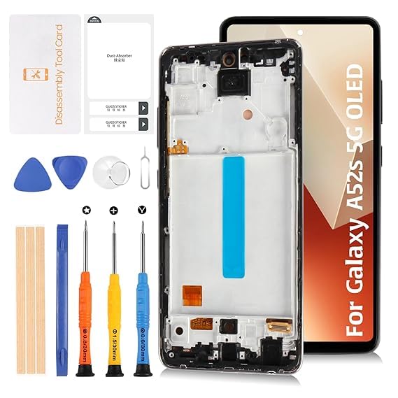 A52s 5G A528 OLED LCD Display +Frame for Samsung Galaxy A52s 5G A528B 6.5" LCD Screen Display Replacement Touch Digitizer Assembly Kit