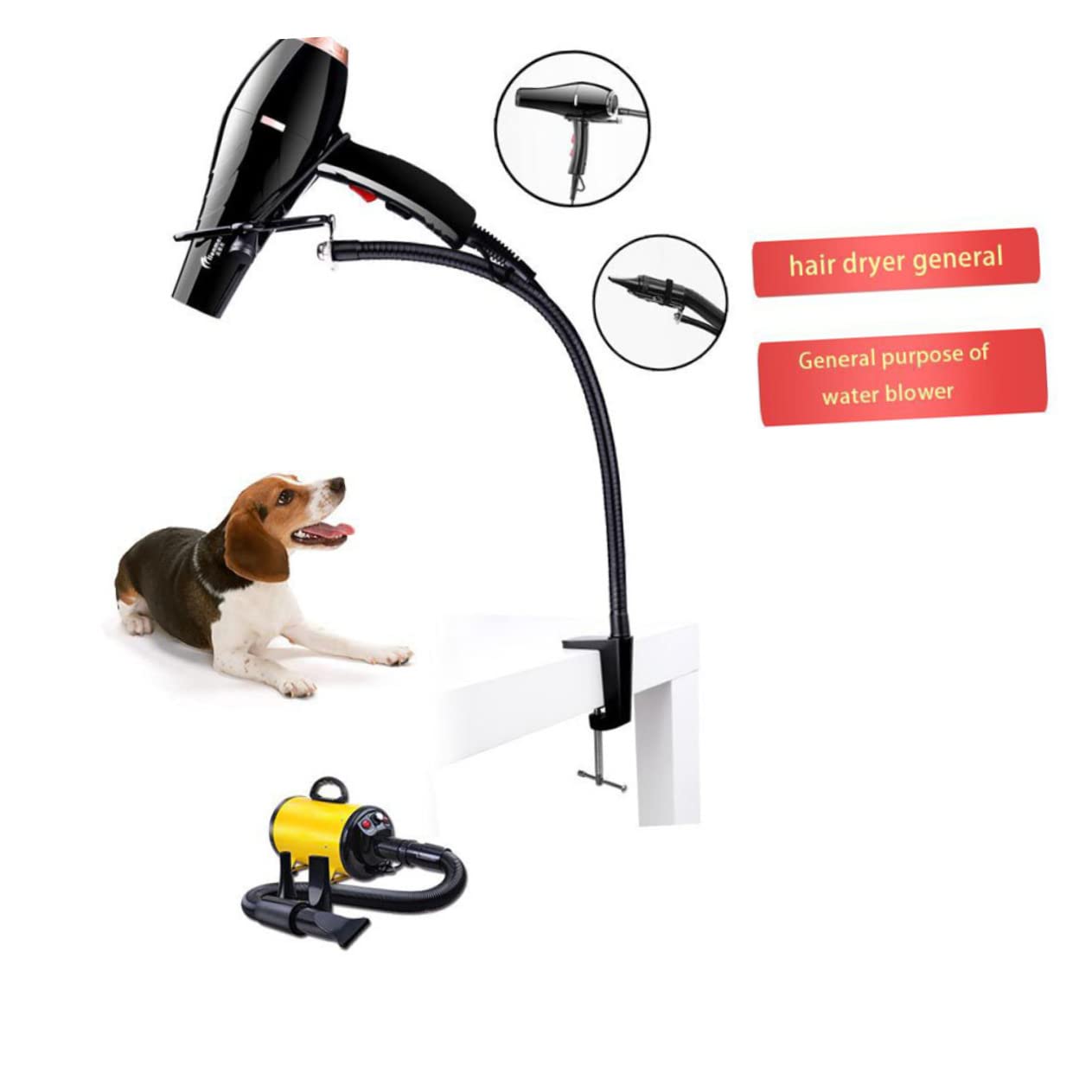 WOONEKY Supporto Per Asciugacapelli Clip Supporto Per Asciugacapelli Strumento Per Toelettatura Degli Animali Domestici Robusto e Resistente All Usura Antiruggine Regolabile in Altezza