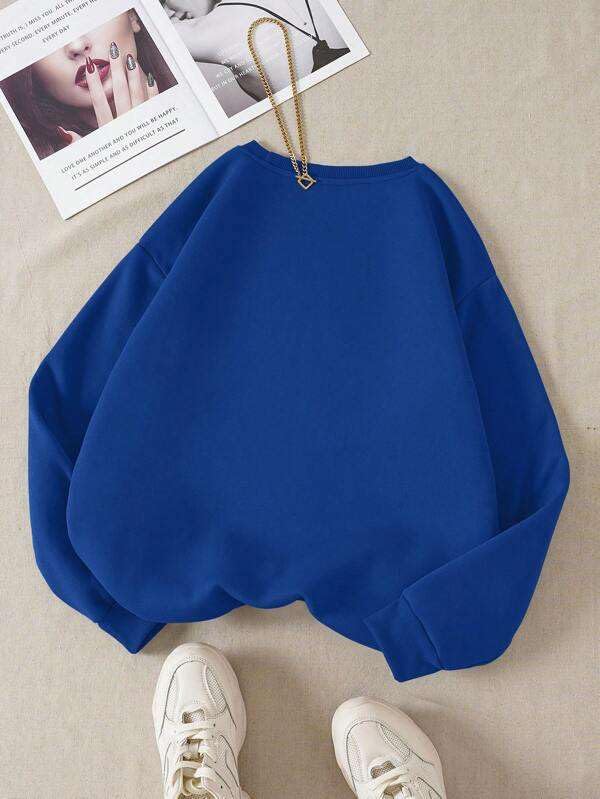 Image of SXV STYLE Solid Plain Unisex Cotton Oversized Baggy Sweatshirt