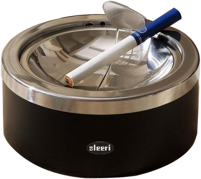 🔥 Flash Sale sleeri Windproof Smokeless Cigar Cigarette Ashtray Press Down Ash Container Tabletop with lid